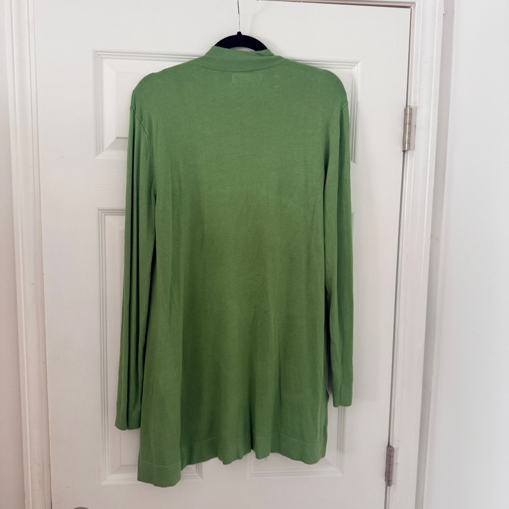 Mango MNG Green Open Front Long Sleeve Lightweight Knit Cardigan Womens Large - Picture 8 of 8
